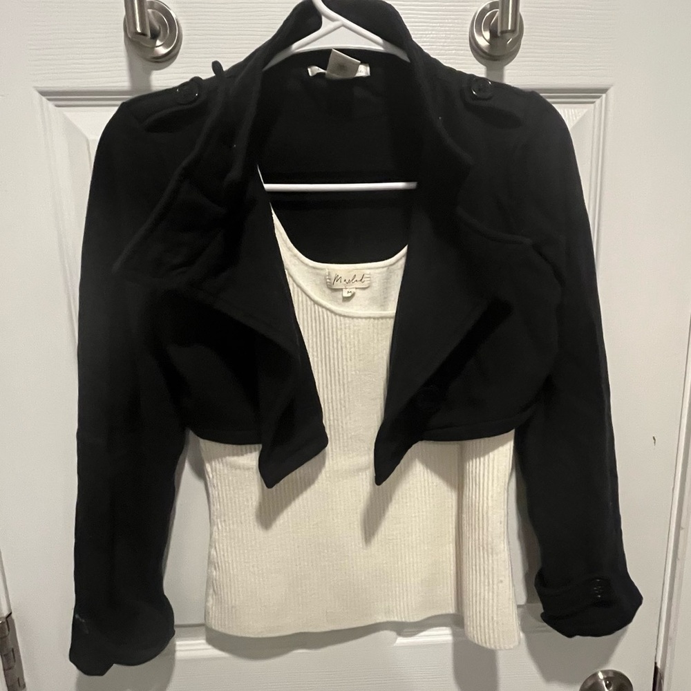 Charlotte Russe Black Cropped Jacket